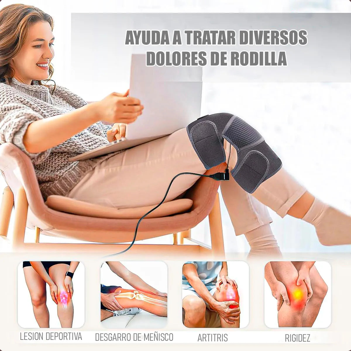 VitalRodilla® ¡Super masajeador térmico de rodilla con calefacción!