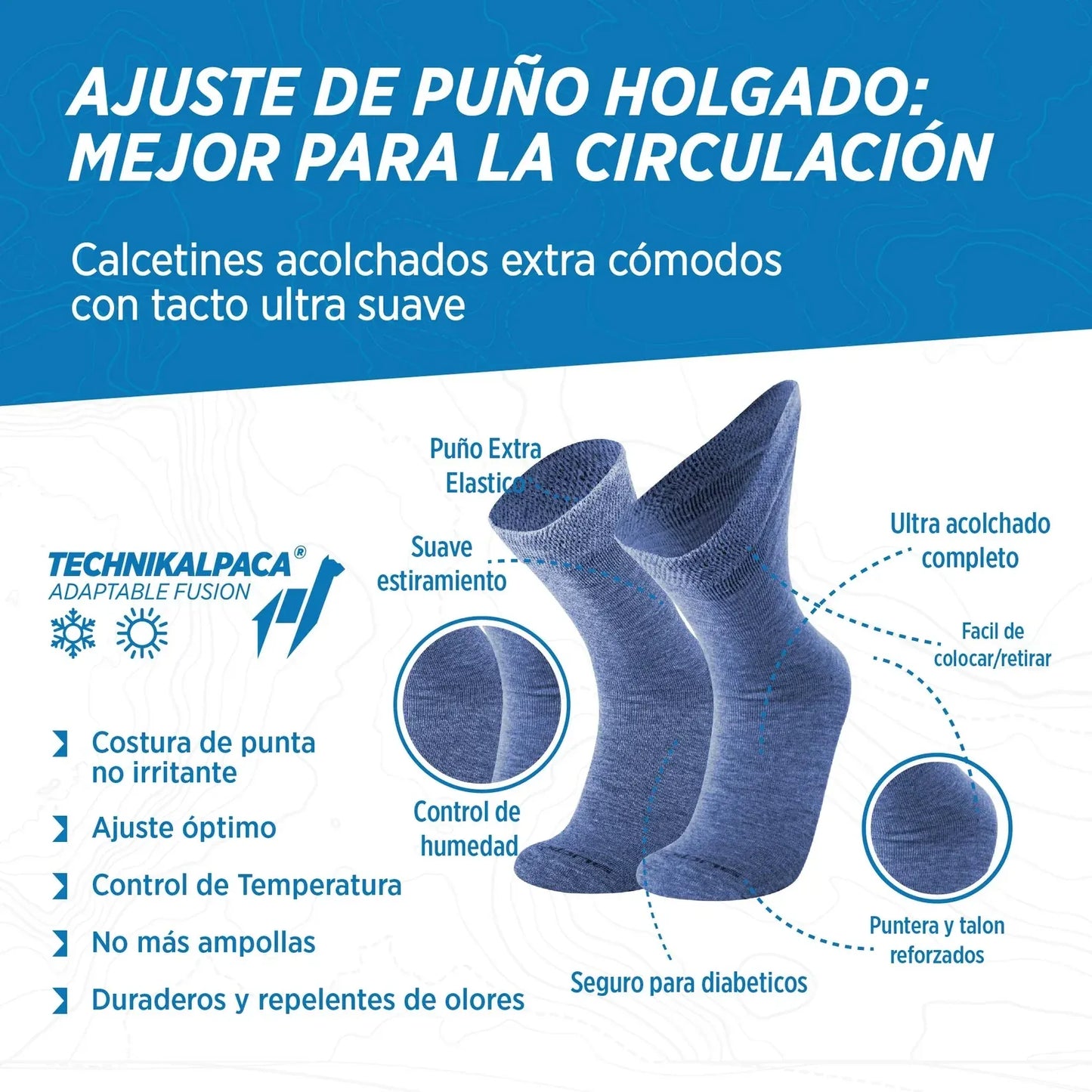 Calcetines para diabéticos (x6 pares)